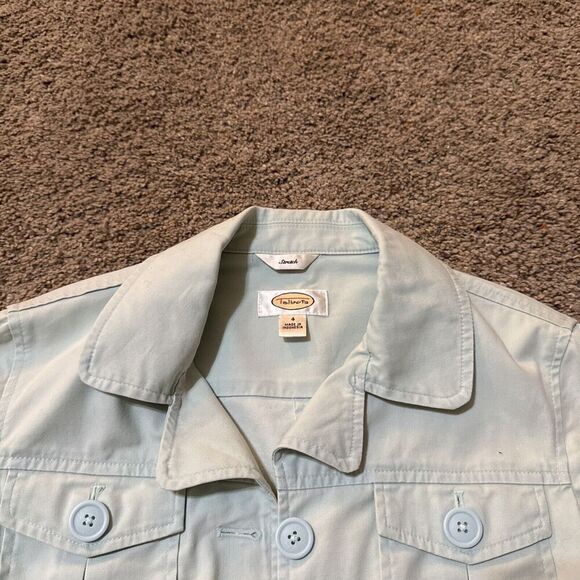 Vintage Talbots Blazer Womens Size 4 Cotton Blue Stretch Jacket 3 Button‎ Career - Picture 4 of 9